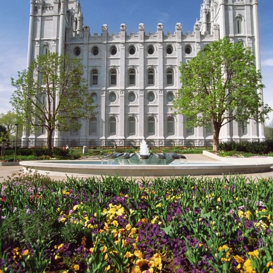 Salt Lake City's Mormon Temple sits within walking distance of upscale restaurants.