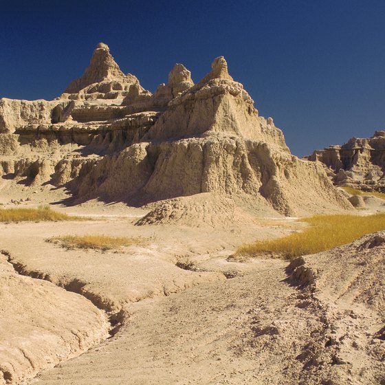 South Dakota's badlands feature unique rock formations.