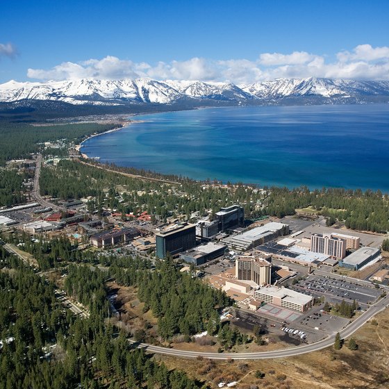 Lake Tahoe is shared by Nevada and California.