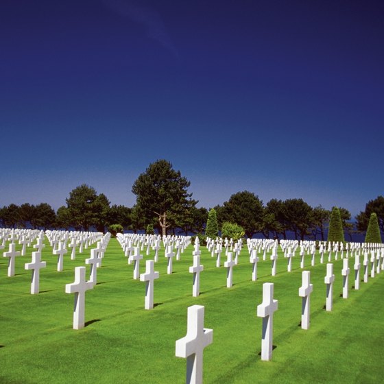 The American cemetery at Colleville-sur-Mer is near Omaha Beach.