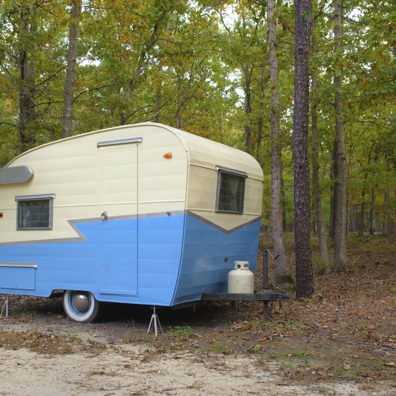 A Shasta trailer from the 1950s has the signature "wings."