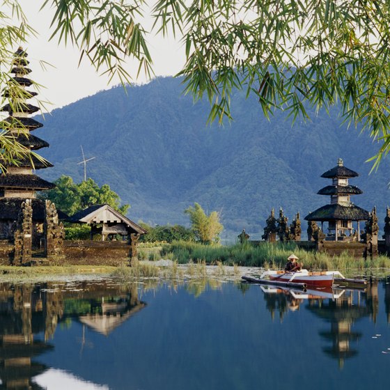 Temples dot the island of Bali, where the population is predominantly Hindu.