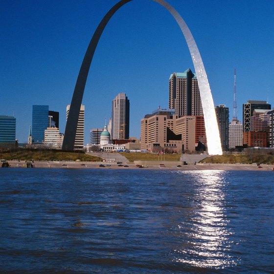 Riverboat cruises along the Mississippi offer stunning views of St. Louis' Gateway Arch.