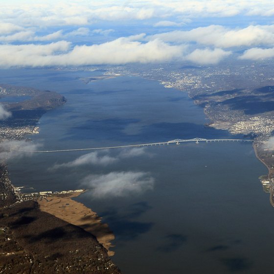 The Piermont Pier juts into the Hudson south of the Tappan Zee Bridge.