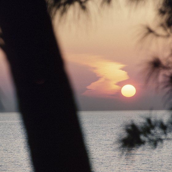The sun sinks down over the Gulf of Mexico.