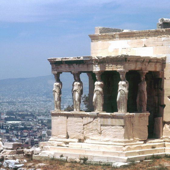 The Caryatid Porch is part of the ruins at the Acropolis.