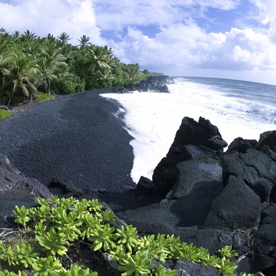 Black sand beaches are common on Hawaii's Big Island.