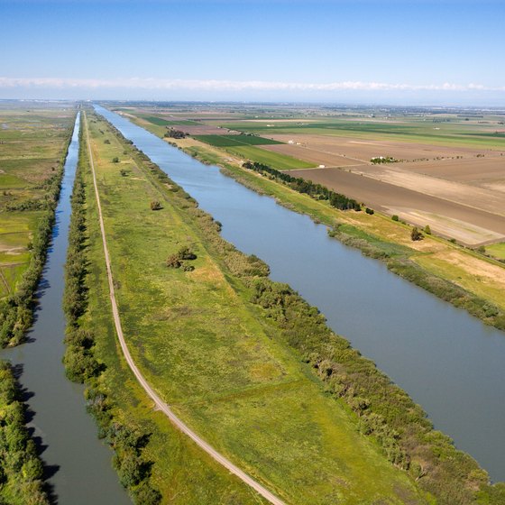 The Sacramento River and the surrounding California Delta.