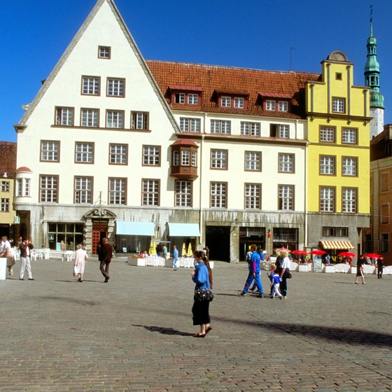 Tallinn's Old Town Square attracts tourists with its historic charm.