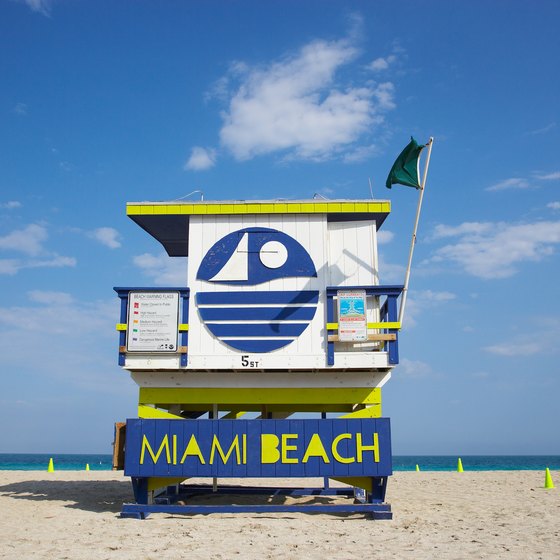 Miami Beach is known for its white sands along the Atlantic Ocean.