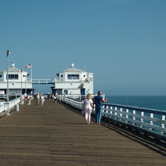 The pier is the center of activity in Malibu.