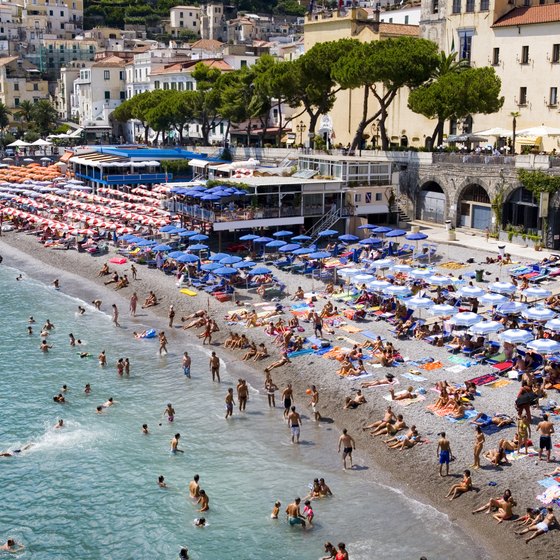 Italy's coastline is dotted with beach towns and spots for swimming.