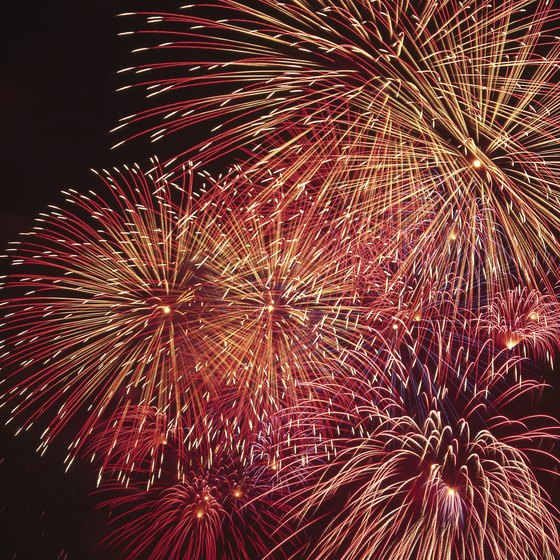 Fireworks light up the night sky at the Patriot Festival.