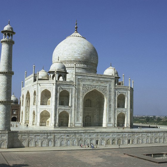 Visitors to the Taj Mahal must remove their shoes before entering.