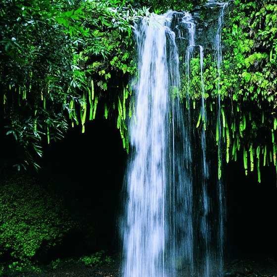 A waterfall on Maui's Hana Coast cascades into an inviting pool.