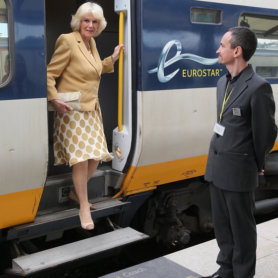The Duchess of Cornwall arrives in Paris from London on Eurostar.