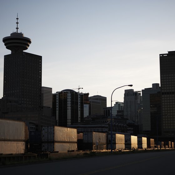 Downtown Vancouver plays host to the Queen Elizabeth Theatre and various restaurants.