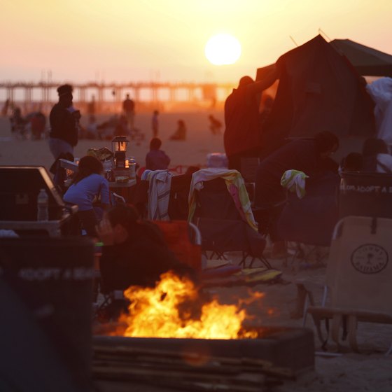 Bonfires are a long-time tradition at Huntington Beach.