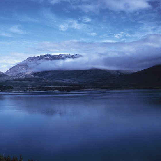 New Zealand boasts scenic lakes and fjords formed by glaciers.