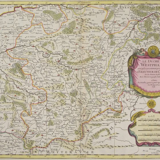 Antique map of Westphalia.