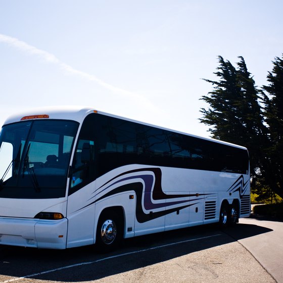 Tour buses often include television screens for playing movies on long journeys.