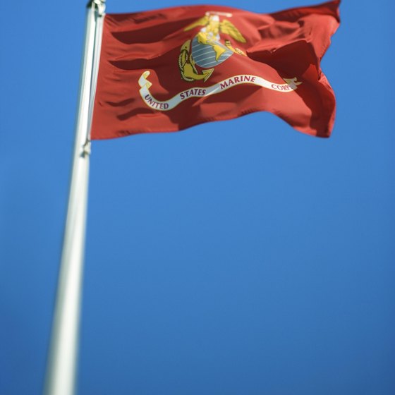 As the closest major city to two U.S. Marine Corps bases, Jacksonville, North Carolina flies the USMC flag proudly.