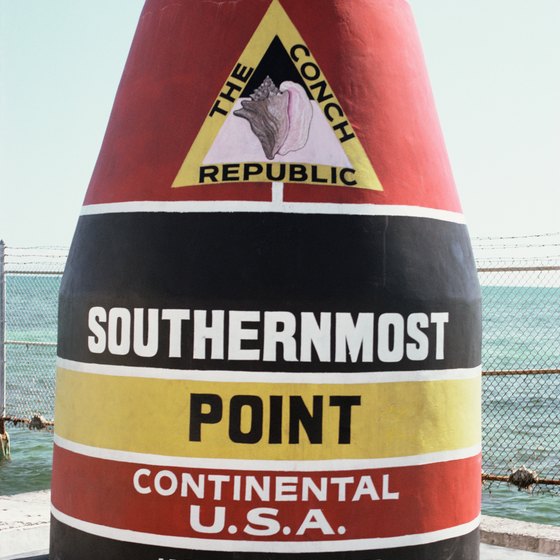 The Southernmost Point buoy in Key West, Florida.