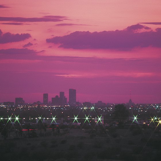 Dramatic desert sunsets over the Phoenix skyline set the stage for romance.