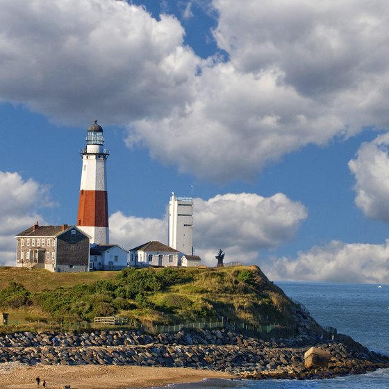 The photogenic Montauk LIghthouse beckons visitors to eastern Long Island shores.