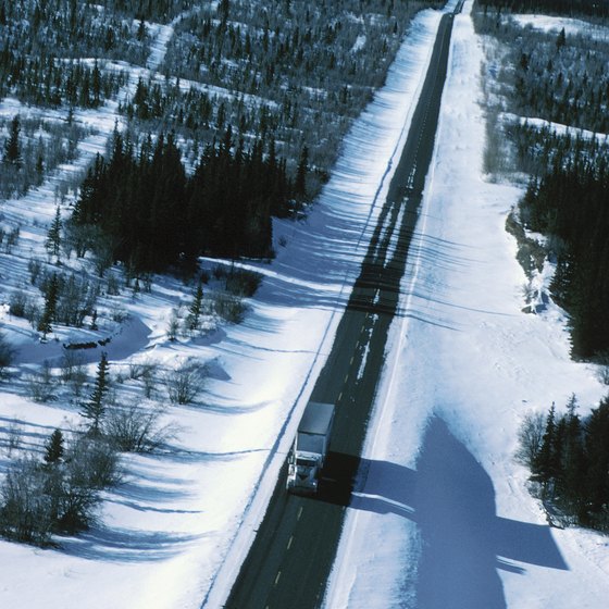 The 1,390-mile Alaska Highway runs from Dawson Creek to Delta Junction.
