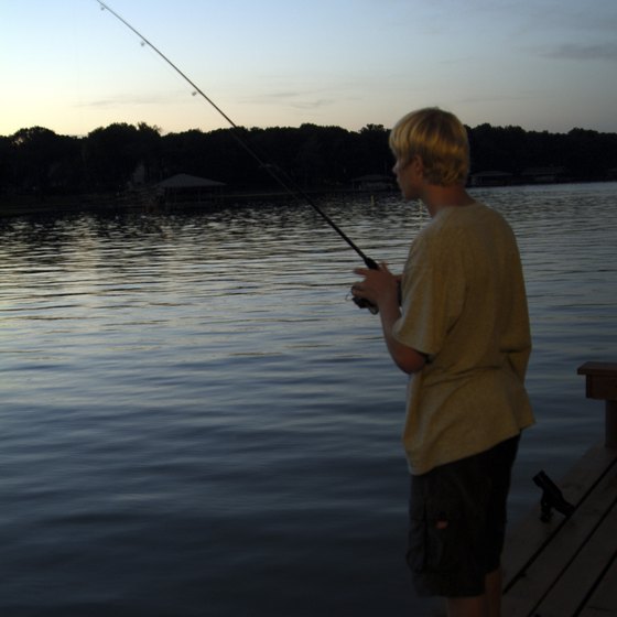 Enjoy relaxing activities, like fishing, at Texas lakes.