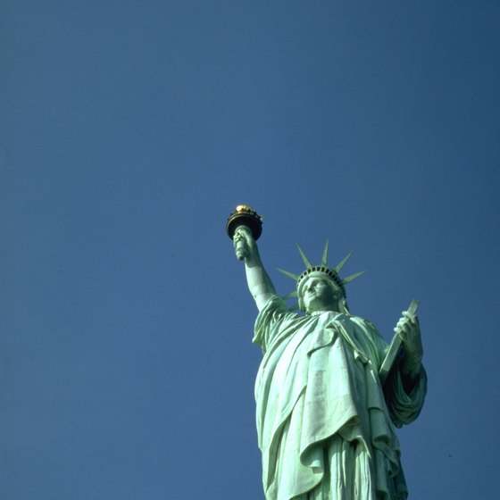 The Statue of Liberty is accessible by ferry service from New York and New Jersey.