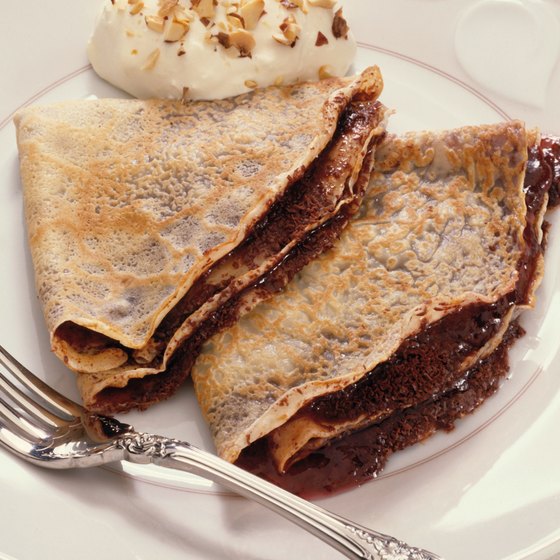 Some New Jersey-based restaurants serve dessert crepes with chocolate and whipped cream.