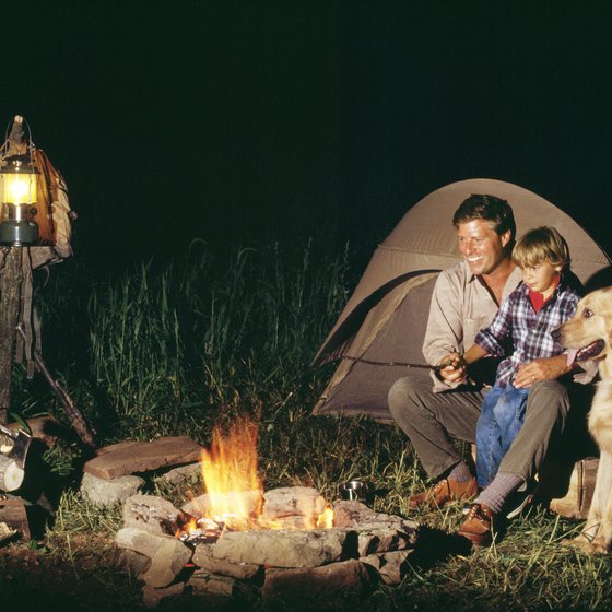 Tent camping is an enjoyable activity for families.