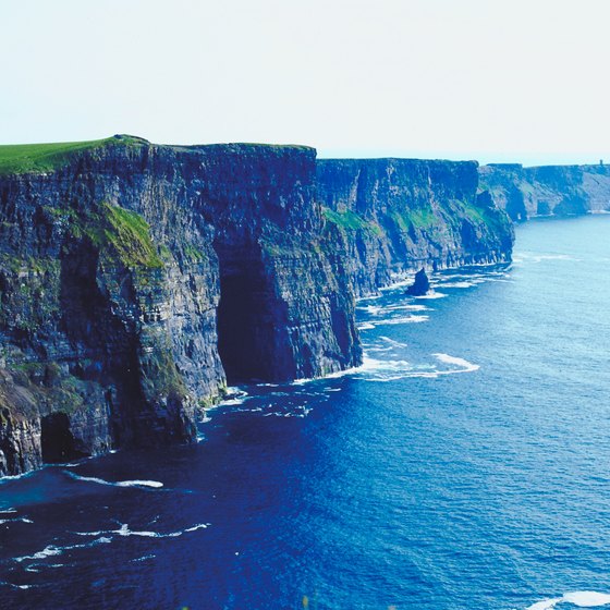 The Cliffs of Moher rise dramatically out of the sea on Ireland's western shore.