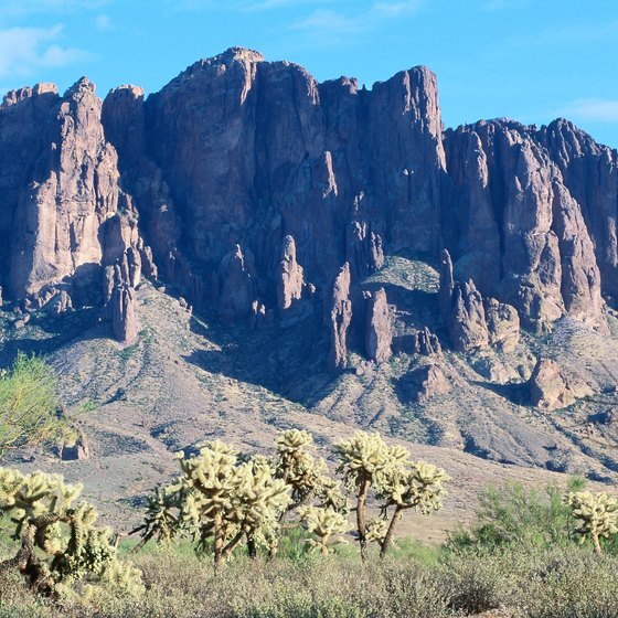 The Superstition Mountains are located just outside Mesa, Arizona.