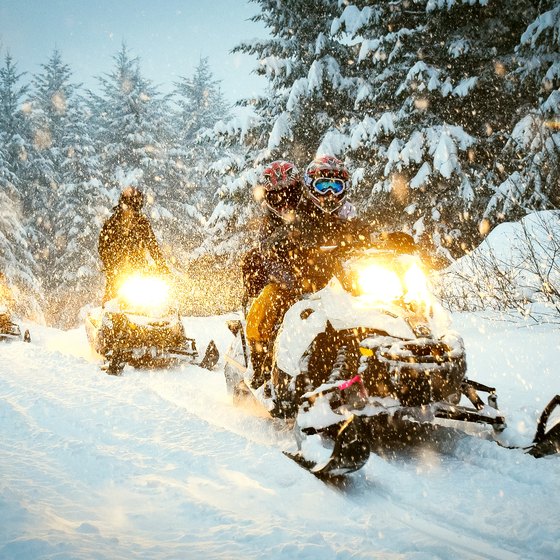 Snowmobiling in the Pocono Mountains