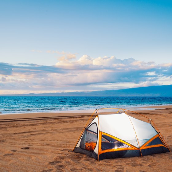 Tent campsites near outlet the beach