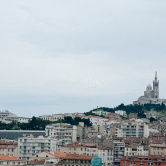 Marseille's Notre Dame de la Garde stands out over the rest of the city.