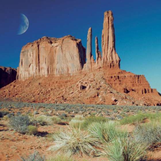 Featured in countless Westerns, Monument Valley is characterized by its massive sandstone buttes.