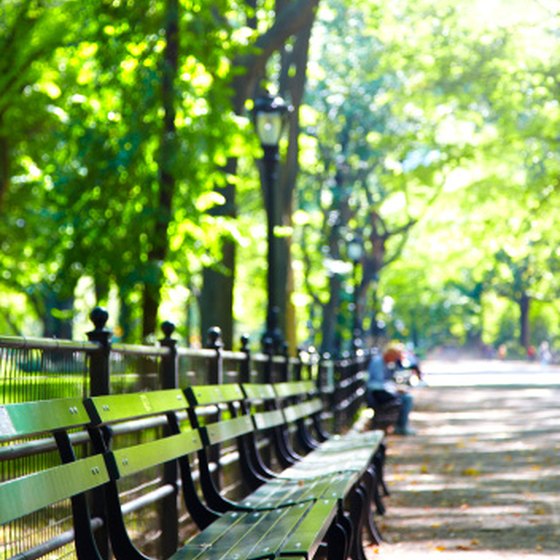 Single travelers may enjoy people watching on a park bench.