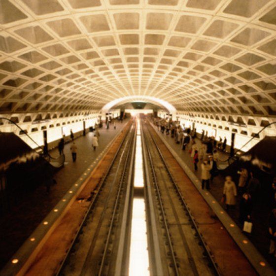The blue and red lines serve the D.C. area's Rosslyn Metro station.
