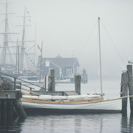 Mystic, Connecticut, promotes its history as a popular seafaring destination.