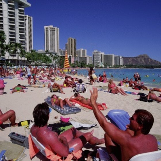 Only the most exclusive properties are on the beach at Waikiki.