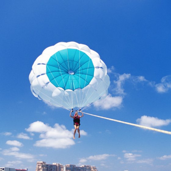 Spring break in Mexico offers ample opporunity for adventure such as parasailing.