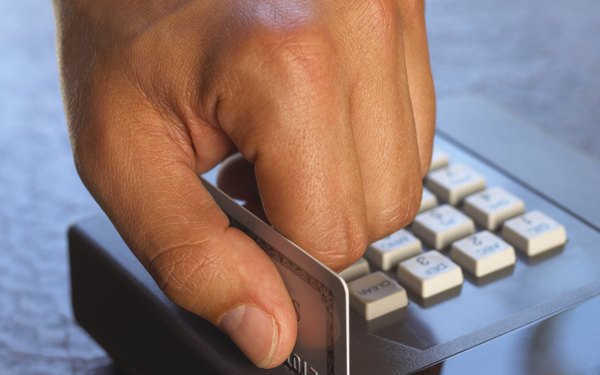 Un teclado alfanumérico en un escáner de tarjetas de crédito.