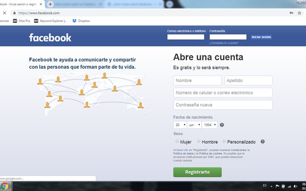 Cómo iniciar sesión en Facebook con una cuenta de Google 