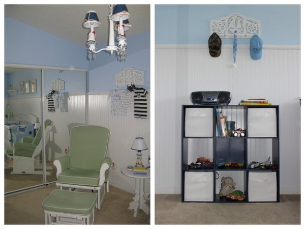 A cubical unit is practical for books and toy storage.