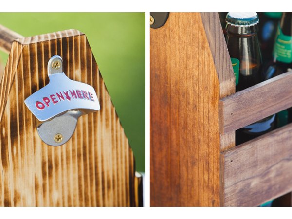 Beer caddy details.