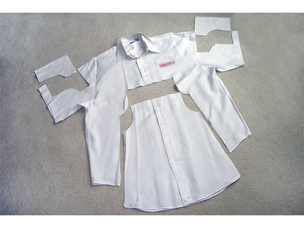 Cut the pattern pieces from the shirt.